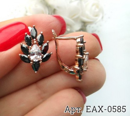 Серьги позолоченные с фианитами EAX-0585 цена