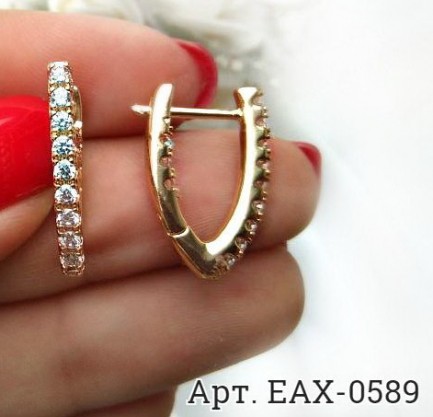 Серьги с золотым покрытием EAX-0589 классическая бижутерия