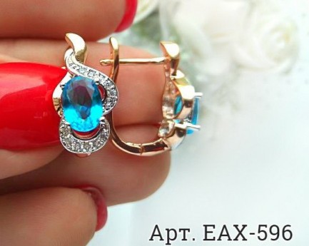 Серьги позолоченные с фианитами EAX-0596 недорого