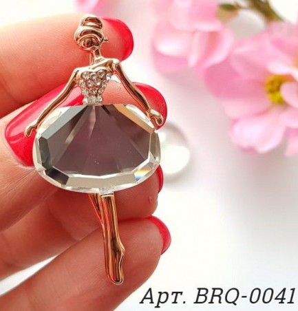 Брошь балерина с чешского стекла