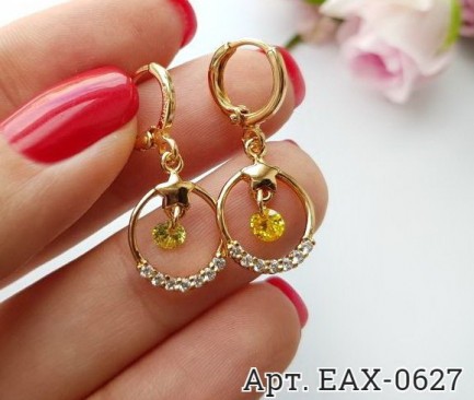 Серьги с фианитовыми вставками EAX-0627 недорого