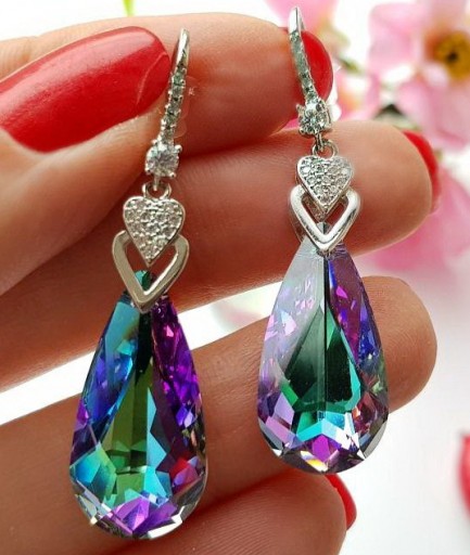 Cерьги родированные с кристаллами Swarovski EAX-0675 цена