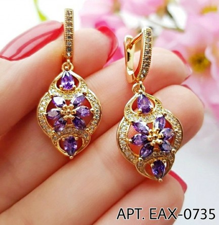 Фианитовые серьги EAX-0735 вечерняя бижутерия