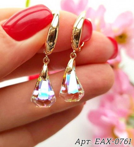 Серьги позолоченные с кристаллами Swarovski EAX-0761 бижутерия