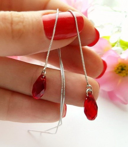 Cерьги-протяжки с цветными кристаллами Swarovski EAX-0743 цена