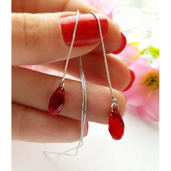 Cерьги-протяжки с цветными кристаллами Swarovski EAX-0743 цена