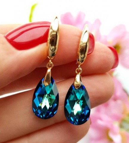 Cерьги позолоченные с кристаллами Swarovski EAX-0760 цена
