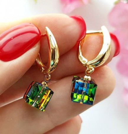 Cерьги с цветными кристаллами Swarovski EAX-0797 купить
