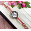 Часы кварцевые с браслетом из розовой эмали