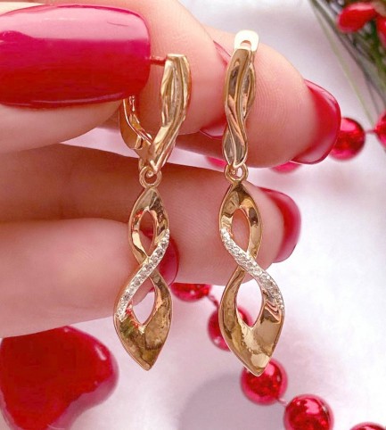 Серьги вечерние с фианитами EAF-0994 цена