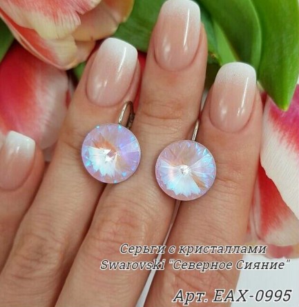Серьги родированные с кристаллами Swarovski EAX-0995 цена
