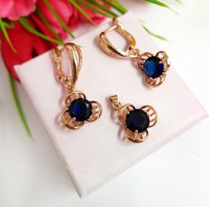 Комплект позолоченной бижутерии с фианитами Rasrpod_1688