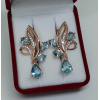 Серьги с цветными фианитами E-293-blue цена