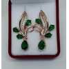 Серьги позолоченные с фианитами E-293-green цена