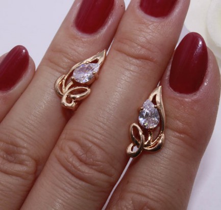Серьги с фианитами E-316 цена
