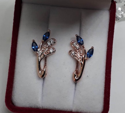 Серьги с фианитами E-355 цена