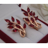 Серьги с красными фианитами EAF-0688 цена