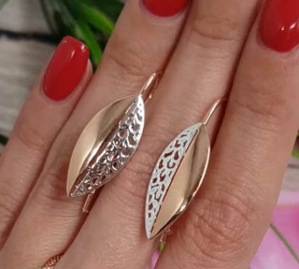 Серьги с золотым покрытием ажурные EAF-0936 цена