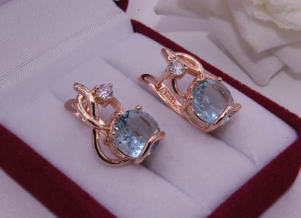 Серьги с цветными фианитами E-414 цена