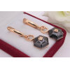 Серьги керамические с золотым покрытием E-676-g-black цена