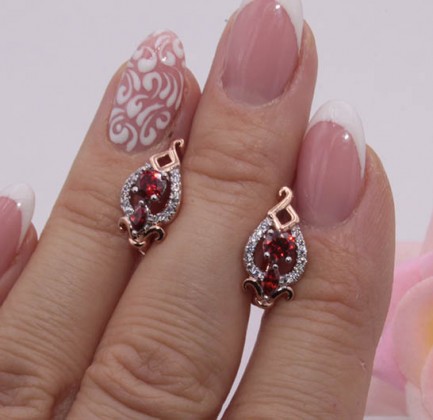 Серьги позолоченные фианитовые E-703 цена