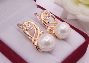 Серьги ажурные с фианитами E-724 цена