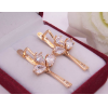 Серьги стильные с фианитами E-814 стоимость