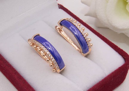 Серьги с керамикой и фианитами E-901 цена