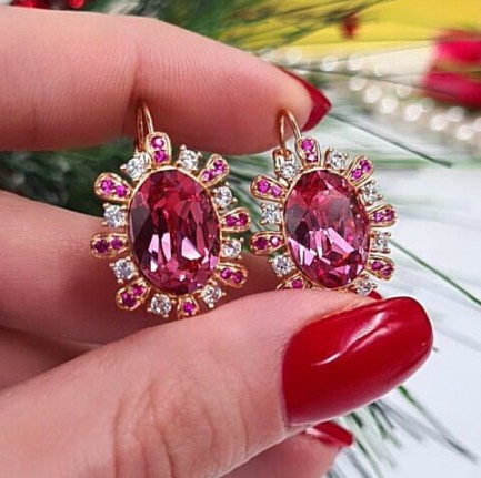 Cерьги с цветными кристаллами Swarovski E-swar_001 цена