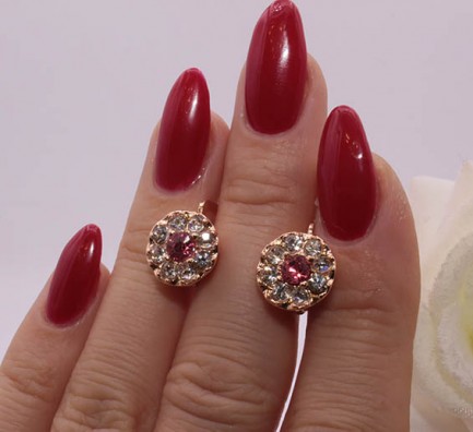 Серьги фианитовые позолоченные E-1021 стоимость