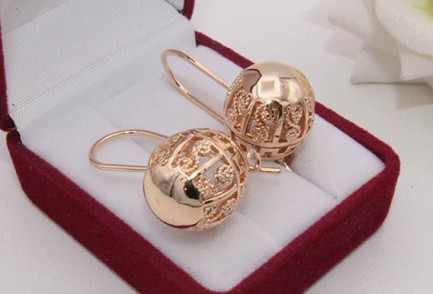 Серьги ажурные с позолотой E-1030 цена