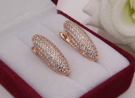 Серьги позолоченные фианитовые E-927 цена