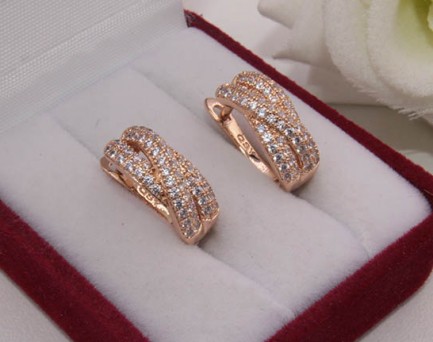 Серьги позолоченные фианитовые E-930 цена