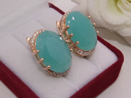 Серьги позолоченные фианитовые E-953 цена