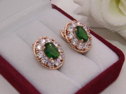 Серьги с цветными фианитами E-958 цена