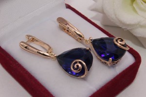 Серьги позолоченные фианитовые E-979 цена