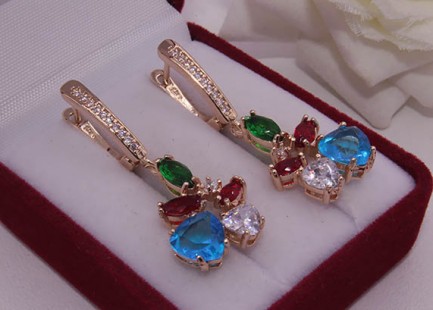 Серьги длинные фианитовые E-996 цена