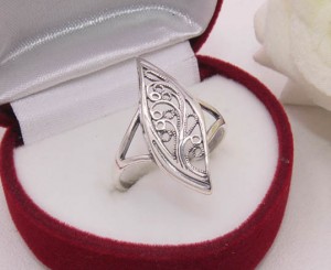 Кольцо ажурное с серебряным покрытием R-0101 ювелирный сплав