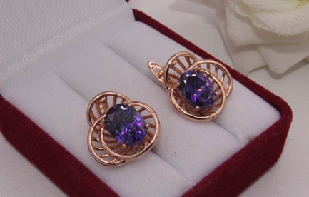 Серьги позолоченные фианитовые E-1065 цена