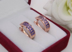 Серьги позолоченные фианитовые E-1076 цена