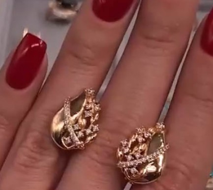 Серьги позолоченные с фианитами E-1095 цена