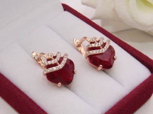Серьги позолоченные фианитовые E-1096 цена
