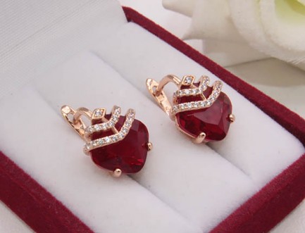 Серьги позолоченные фианитовые E-1096 цена