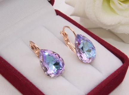 Cерьги с цветными кристаллами Сваровски E-1113 цена