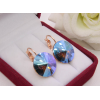 Cерьги позолоченные с цветными кристаллами Swarovski E-1155 цена