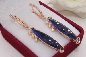 Cерьги длинные вечерние с фианитами E-1159 цена