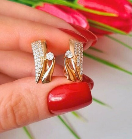 Серьги позолоченные фианитовые EAX-1031 цена