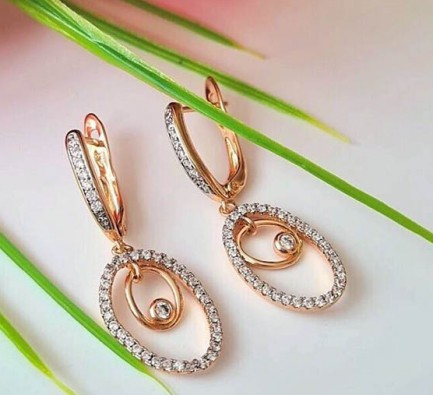 Серьги позолоченные с фианитами EAX-1032 цена