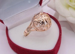 Кольцо ажурное с позолотой R-0153 цена