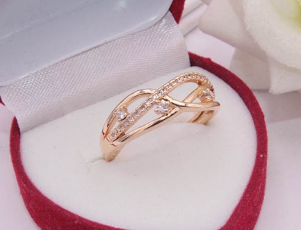 Позолоченное кольцо с фианитами RIF-0073 стоимость